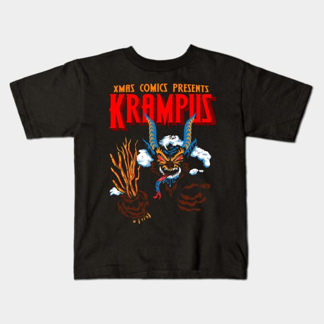 Krampus is coming to town Kids T-Shirt by mannycartoon